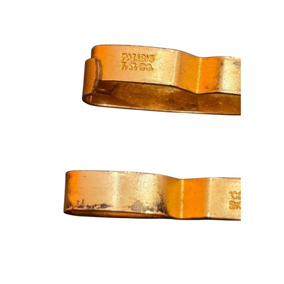 Antique Pair Of Gold Filled Initialed Signed Barrettes (A8180) - Picture 5 of 5